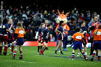 EDF Cup Semi Final. Half Time Kids Tag Rugby. Ospreys v Saracens match. 22-3-08